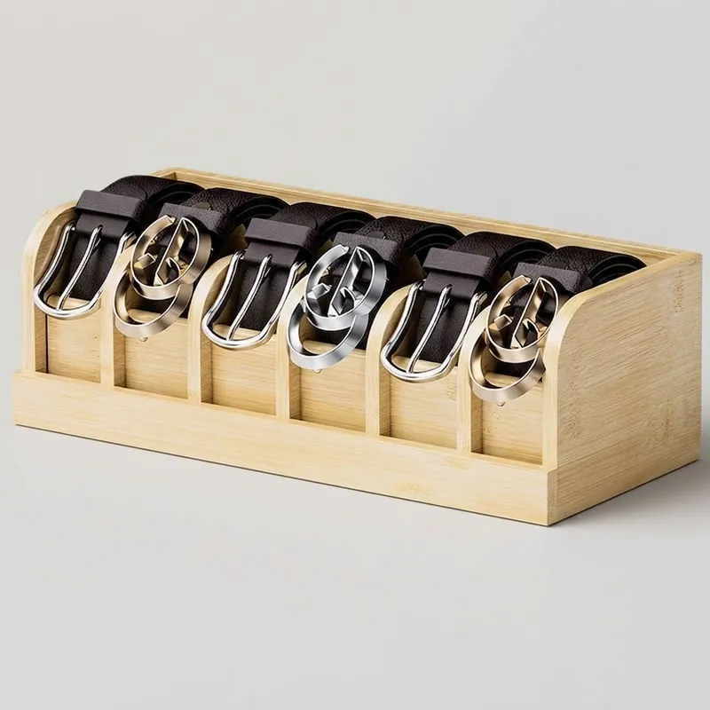 Custom Wooden Belt Organizer Box - Image 1