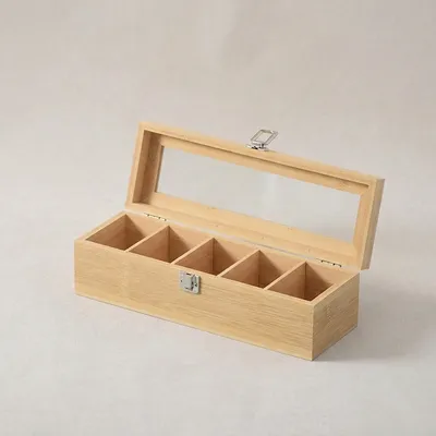 Custom Wooden Tea Box with Clear Acrylic Lid - 2