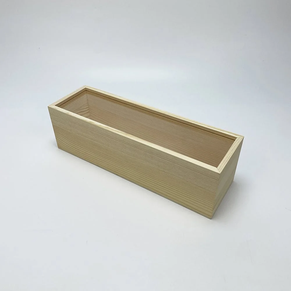 Custom Single Bottle Frame Style Acrylic Sliding Lid Wooden Wine Box | Bulk Wood Packaging