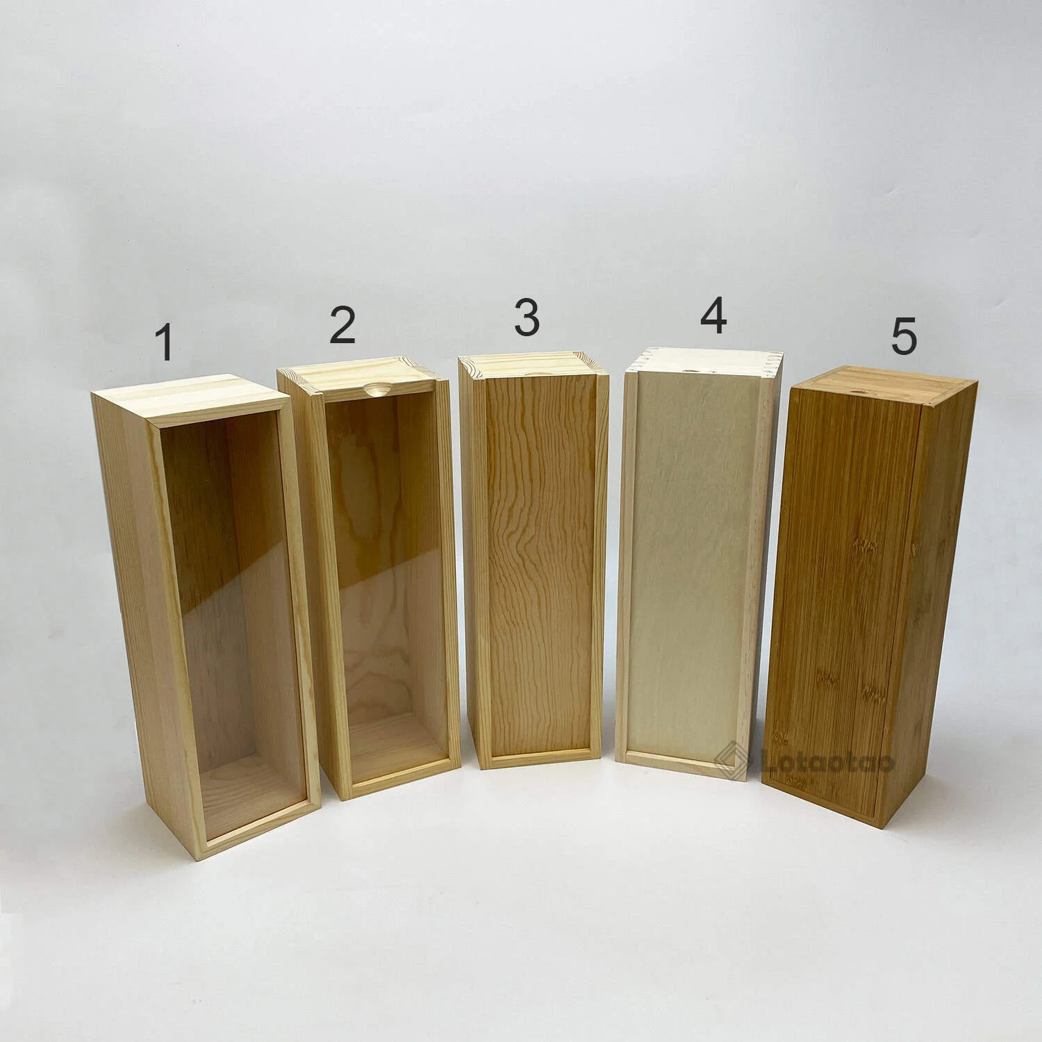 Bulk Single Bottle Sliding Lid Wooden Wine Box - Multiple Lid Options | OEM Supplier