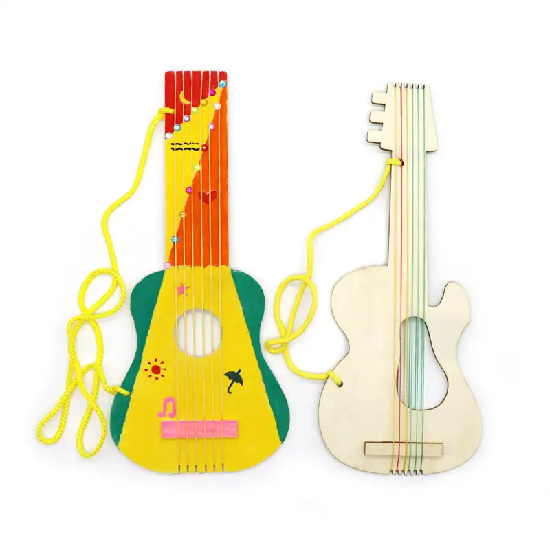 DIY Wooden Guitar Craft Kit for Kids – Painting and Decoration Set