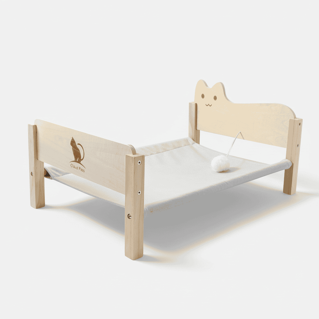 Elevated Wooden Pet Bed for Small Dogs and Cats – Four Seasons Comfort