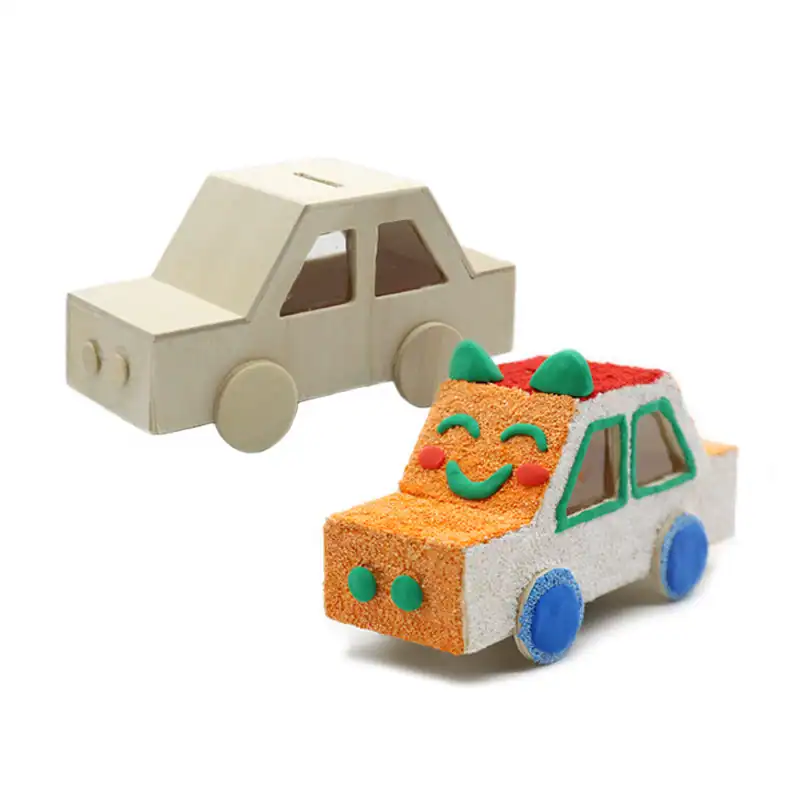 Wooden Car Money Bank DIY Craft Model for Kids