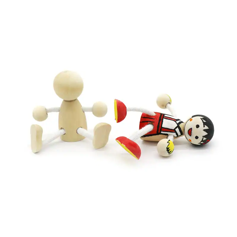 Simple Wooden Doll Figures DIY Painting Toy for Kids