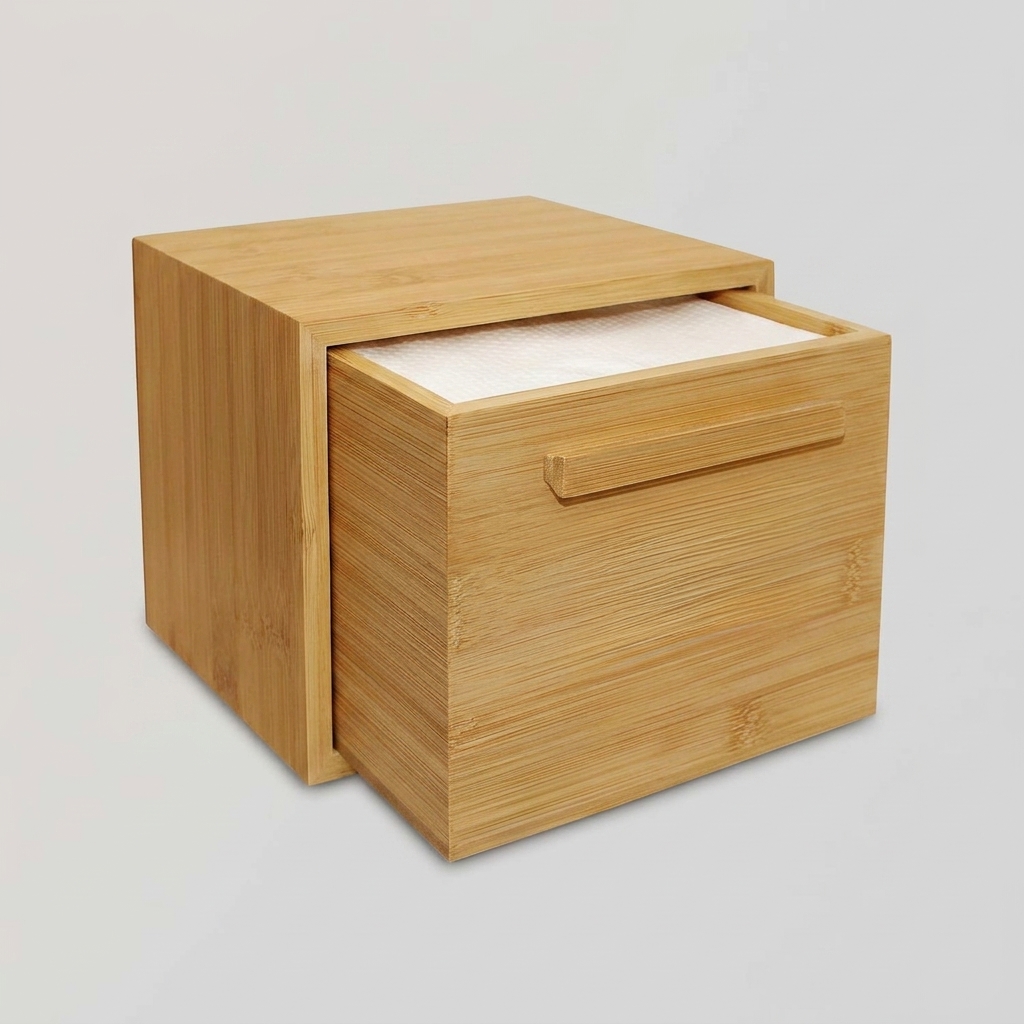 Custom Bamboo Single Drawer Storage Box
