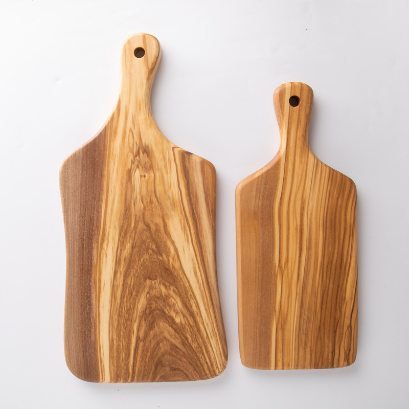 Wholesale Irregular Olive Wood Cutting Board with Handle | Custom Manufacturer