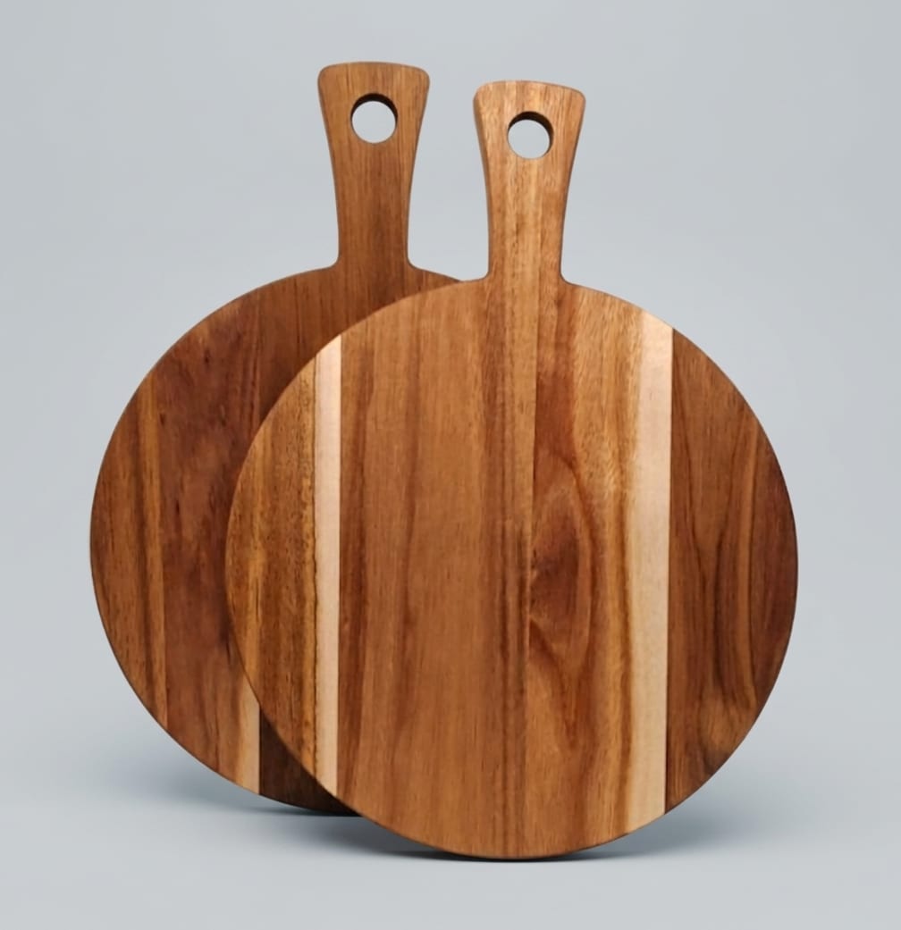 Custom Round Acacia Wood Pizza Board | OEM Manufacturer