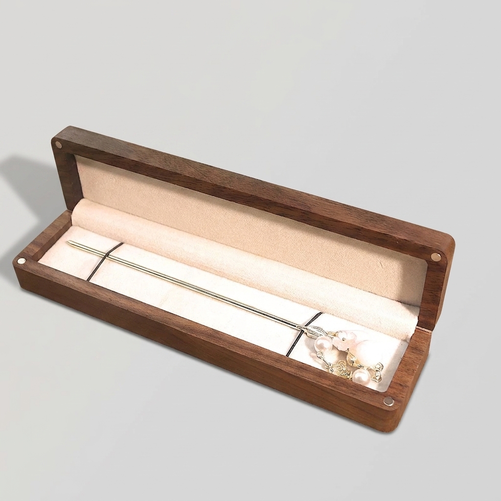 Custom Solid Walnut Long Necklace Gift Box | OEM Manufacturer